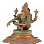 Brass Yog Narsimha Statue - 11" Antique Green Stone Finish | Handcrafted Yoga Narasimha Sculpture | Jaipurio